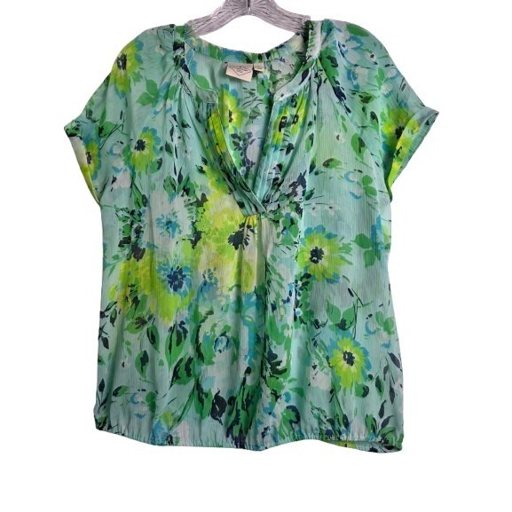 St John's Bay Women's Green Blouse Size Pl